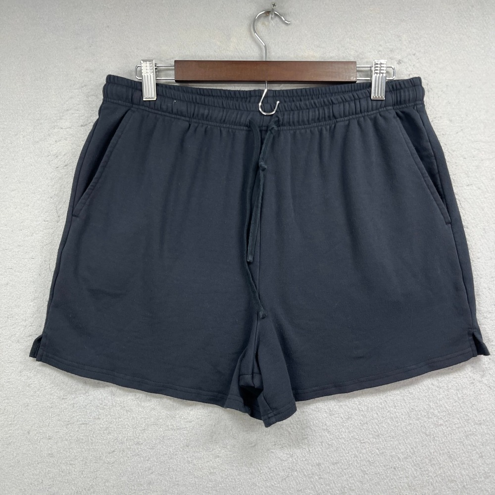 Fabletics Sweat Shorts Womens 4 Black Fleece Drawstring Casual Athleisure Active